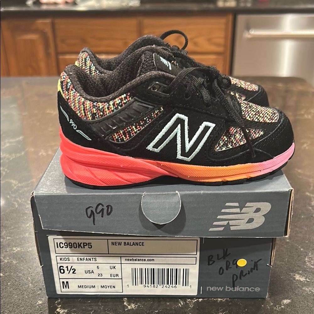New Balance Black and Pink Sneakers with Chunky Sole